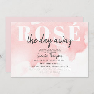 Convite Rosé Moderno o dia inteiro Blush Bachelorette Week