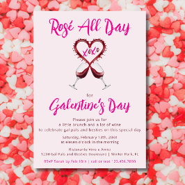 Convite Rosé Moderno Todo o Dia Galentine's Dia dos Namora