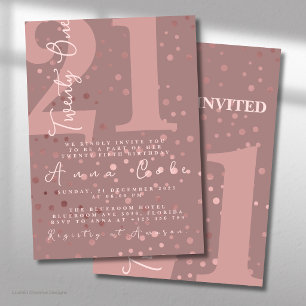 Convite Rosegold Glitter Birthday - Festa de Glória