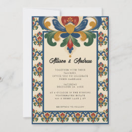 Convite Rosemaling Norueguês | Casamento