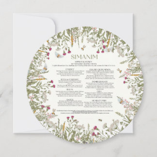 Convite Rosh Hashana Floral Inspirou Placas Sinamin