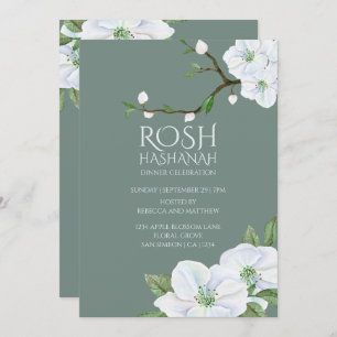 Convite Rosh Hashanah White Apple Blossom