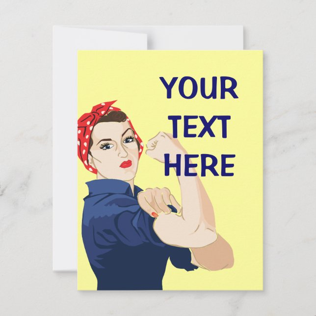 Convite Rosie Riveter Personalizável (Frente)