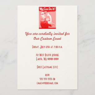 Convite Rosie rosa, o ribeiro "Nós podemos fazer isso!"Pôs