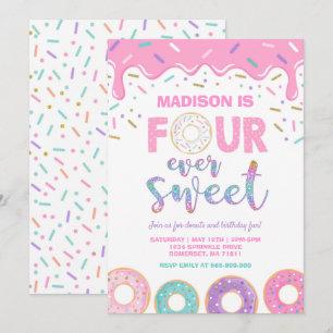 Convite Rosquinha 4º Aniversário Convide Rosquinha Quatr