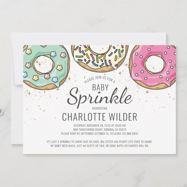 Convite Rosquinha Baby Sprinkle (Frente)