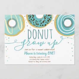 Convite Rosquinha cresce festa Blue Boy First Birthday