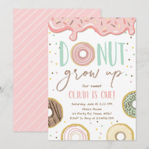 Convite Rosquinha Cresce Festa de aniversário de Garota R