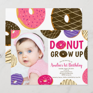 Convite Rosquinha cresce primeiro aniversario de fotos fof