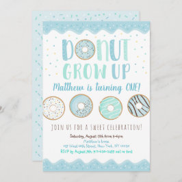Convite Rosquinha cresce Rosquinha azul aniversário