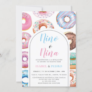 Convite Rosquinha de Aquarela Nino na Nina Espanhol Revela