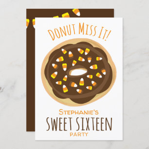 Convite Rosquinha de Halloween Candy Corn Doce 16 16º Aniv