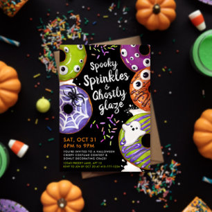 Convite Rosquinha Decorando Festa de Halloween Personalizá