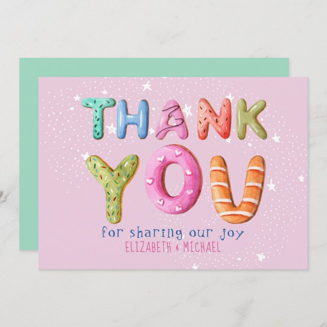 Convite Rosquinha Diversão - Sábio Cor-de-Rosa Esbranquiça (Frente/Verso)