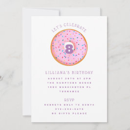 Convite Rosquinha do Rainbow Sprinkkle Aniversário de cria