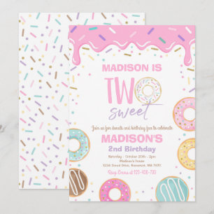 Convite Rosquinha Dois Doce Aniversário Dois segundo aniv