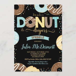 Convite Rosquinha e Fralda Baby Sprinkle Chá de fraldas Bo