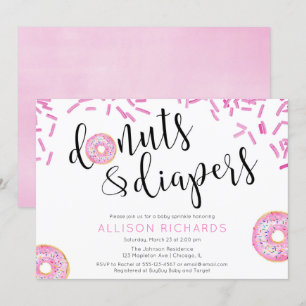Convite Rosquinha e fralda bebê borrifado