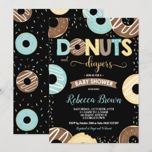 Convite Rosquinha e Fralda Chá de fraldas Baby Boy Doulets