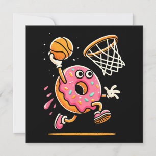 Convite Rosquinha Engraçada, Comida de basquetebol, Dunbal