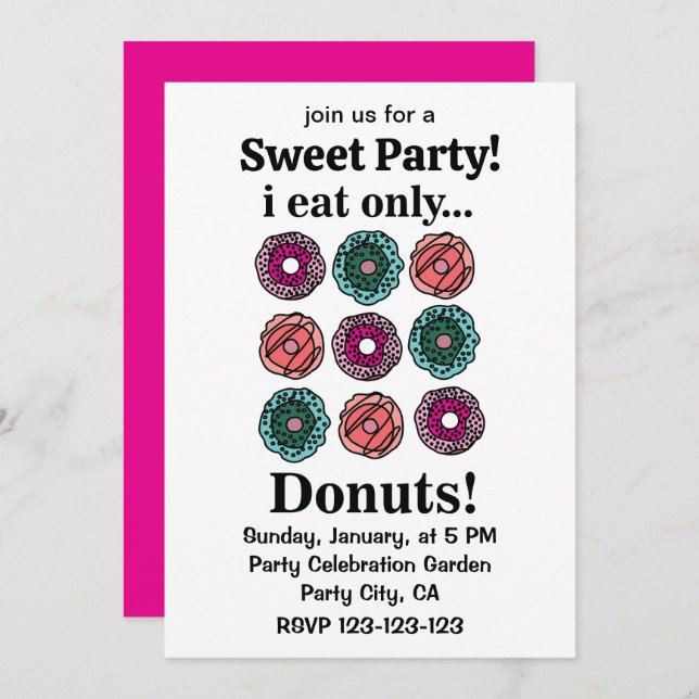 Convite Rosquinha I Coma Somente Rosquinha (Frente/Verso)