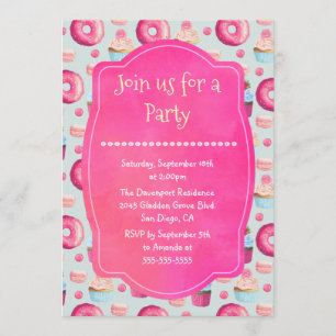 Convite Rosquinha Macarons E Cupcake Generic Party Convida