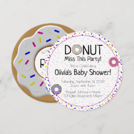 Convite Rosquinha Miss Este Partido Chá de fraldas Neutro 