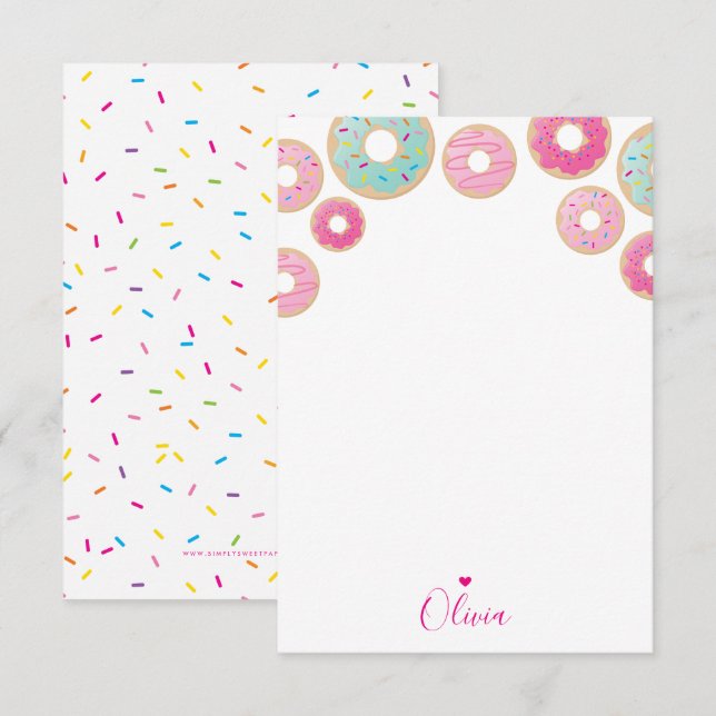 Convite ROSQUINHA NOTA PAPEL bonitinho e colorido obrigado (Frente/Verso)