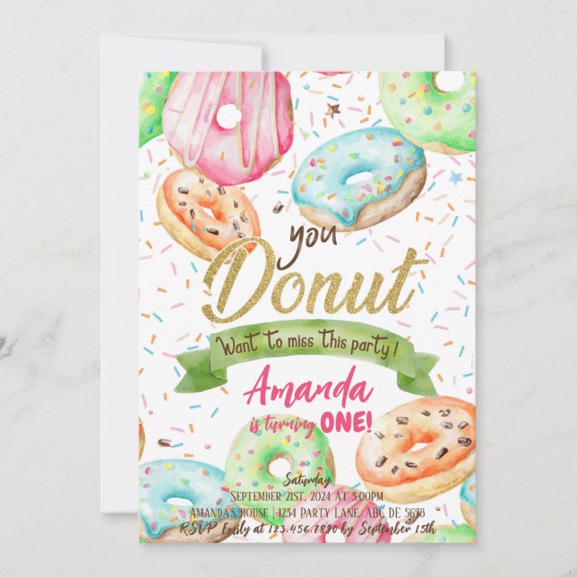 Convite Rosquinha Quer Miss Noz Aniversário (Frente)
