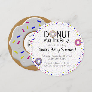 Convite Rosquinha Senhorita Este Chá de fraldas Neutro de