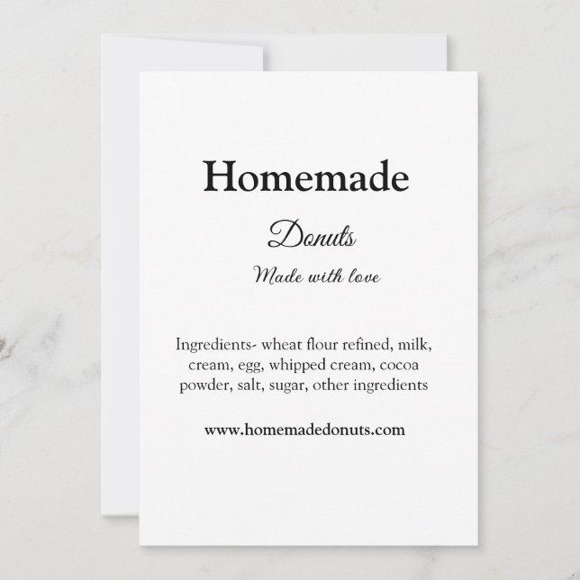 Convite Rosquinhas caseiras feitas com amor adicionar text (Frente)