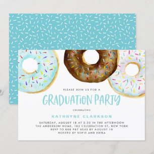 Convite Rosquinhas de aquarela com Festa de formatura de a