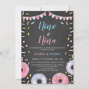 Convite Rosquinhas de Aquarelas - Espanhol Preto - Revisão