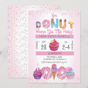 Convite Rosquinhas de Garotas Bonitas  Parte primeiro aniv