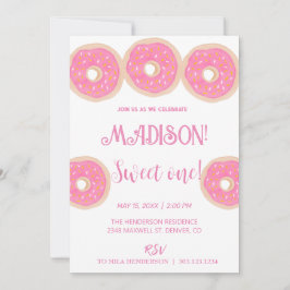 Convite Rosquinhas doces, cores arco-íris, doce primeiro a