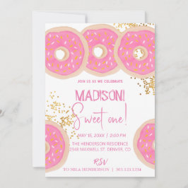 Convite Rosquinhas doces, cores arco-íris, doce primeiro a