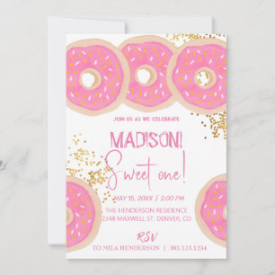 Convite Rosquinhas doces, cores arco-íris, doce primeiro a