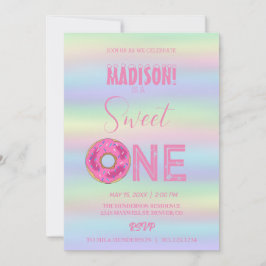 Convite Rosquinhas doces, cores arco-íris, doce primeiro a