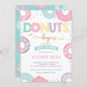 Convite Rosquinhas e filhós do chá do bebé das fraldas