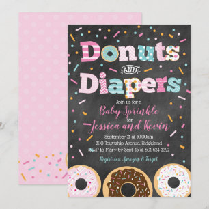 Convite Rosquinhas e Fraldas de bebês borrifados ou Chás