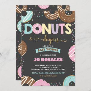 Convite Rosquinhas e Fraldas, donut de Chá