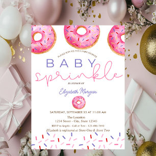 Convite Rosquinhas em Aquarela, Menina de Sprinkle, Chá de