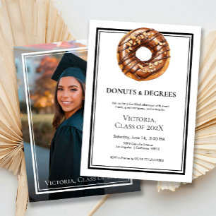 Convite Rosquinhas Pretas e Brancas e Graduação de Foto Gr