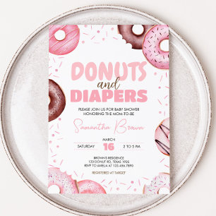 Convite Rosquinhas rosa e Chá de fraldas Fralda