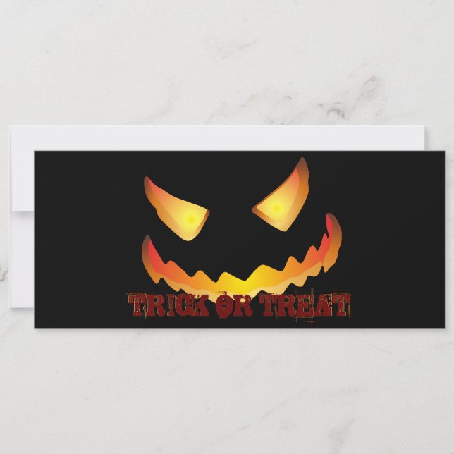 Convite Rosto de Abóbora 2 para o Halloween (Frente)