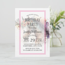 Convite Rosto de cavalo com coroa