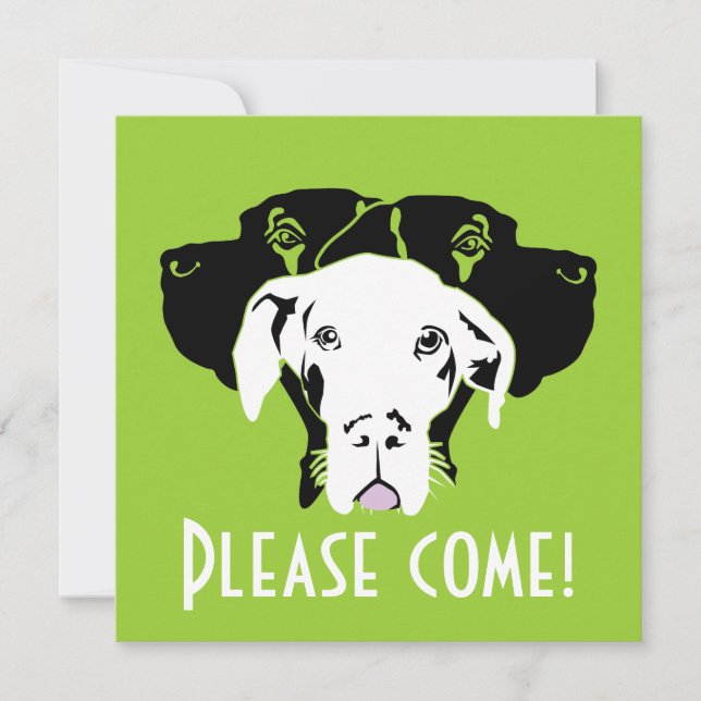 Convite Rosto de Grande Danês Suado | Doggenhaus (Frente)