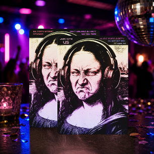 Convite Rosto de Mona Lisa Baixo Amantes da Música Engraça