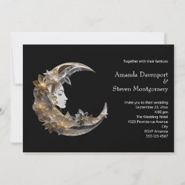 Convite Rosto feminino no Casamento da Lua