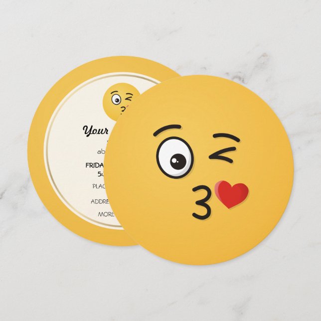 Convite Rosto Jogando Beijo (Frente/Verso)